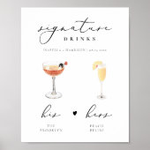 EVELYN Calligrafiesebalk Drink bruiloft Poster (Voorkant)