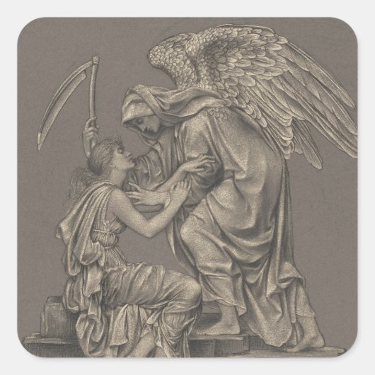 Evelyn de Morgan Angel Vierkante Sticker (Voorkant)