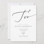 EVELYN Elegant Calligraphy Script 2e verjaardag In Kaart (Voorkant)