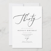 EVELYN Elegant Calligraphy Script 30th Birthday Kaart (Voorkant)
