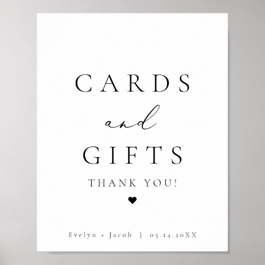 EVELYN Elegant Calligraphy Script Cards and Gifts Poster (Voorkant)