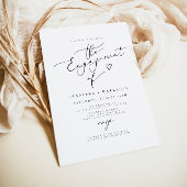 EVELYN Elegant Calligraphy Script Engagement Party Kaart