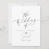 EVELYN Elegant Calligraphy Script Minimal Wedding Kaart (Voorkant)
