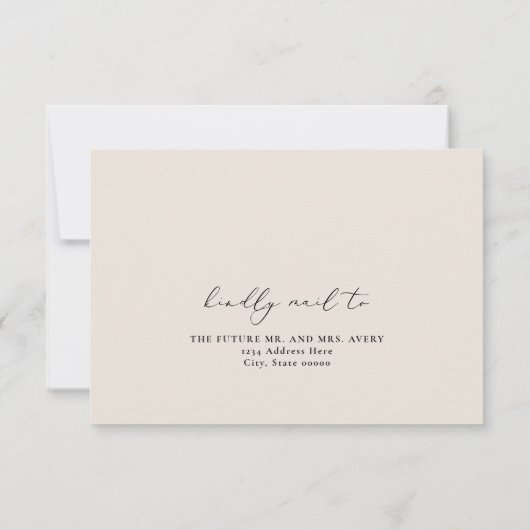 EVELYN Elegant Calligraphy Script Modern RSVP Card Kaart (Achterkant)