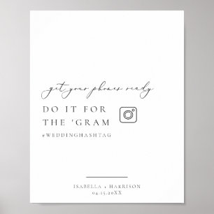 EVELYN Elegant Instagram Hashtag Weddenschap Poster