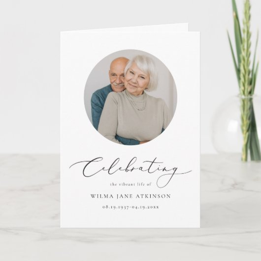 EVELYN Elegant Script Memorial Funeral Programme (Devant)