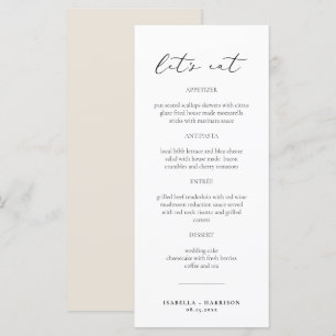 EVELYN Élégant Script moderne Classic Carte Menu