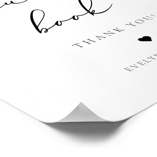 EVELYN Elegant Sign Our Guestbook Weddenschap Poster (Hoek)
