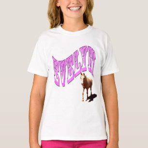 Evelyn, naam Logo, met paarden, T-shirt