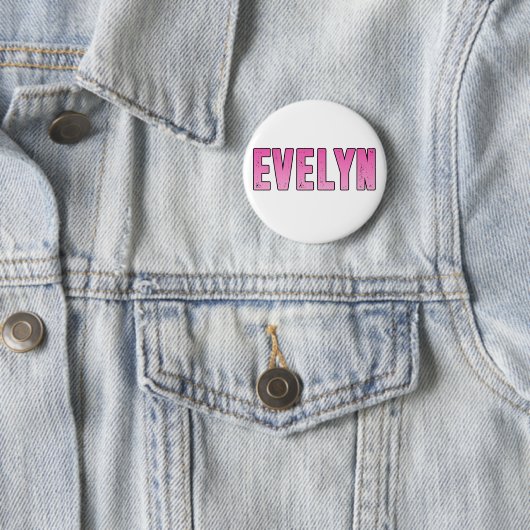 Evelyn naam ronde button 5,7 cm (In situ)
