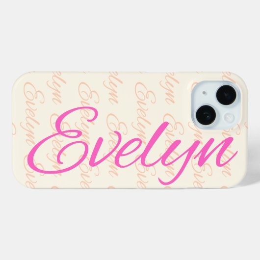 Evelyn Repeating Name Pattern Case-Mate iPhone Case (Achterkant (horizontaal))