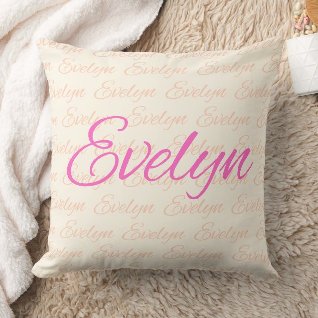 Evelyn Repeating Name Pattern Kussen (Deken)