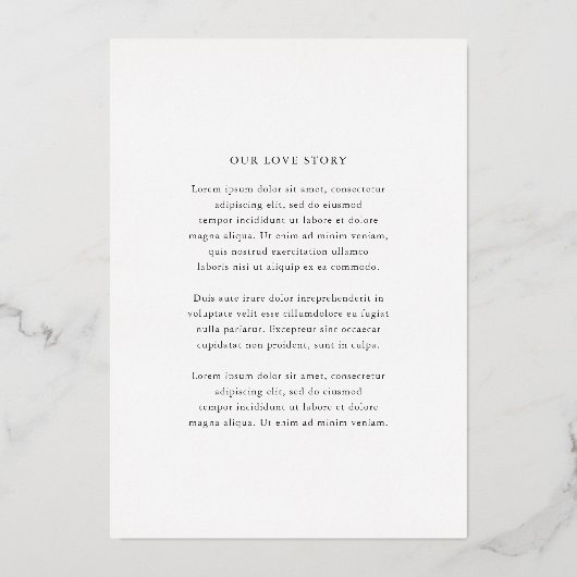 Evelyn Simple Elegant Wedding Save the Date Folie Uitnodiging (Achterkant)