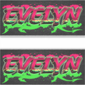Evelyn Vorname Name Graffiti Aufkleber Sticker (Devant)