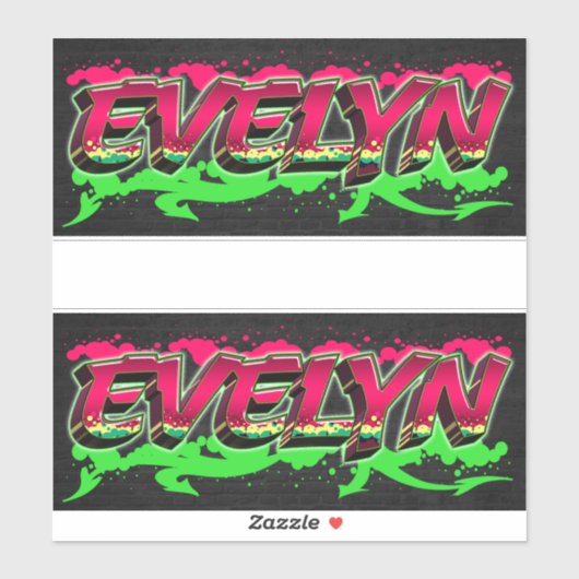 Evelyn Vorname Name Graffiti Aufkleber Sticker (Feuille)