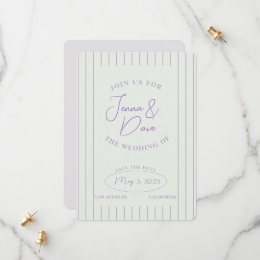 Événement à la mode : Save the Date de mariage sim (Devant/Arrière en situation)