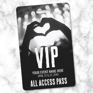 Evenement All Access Pas Zwart Wit VIP Badge