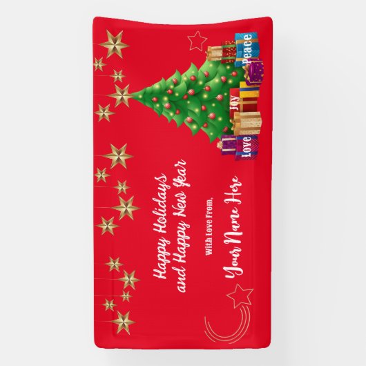 Evénement Bonne bannière des fêtes. Personnalisé (Verticale)