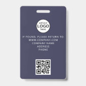 Événement de badge bleu de code QR de personnel pe (Arrière)