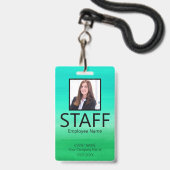 Événement de badge vert de code QR de personnel pe (Avant avec lanière)
