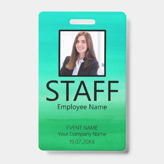 Événement de badge vert de code QR de personnel pe (Avant)