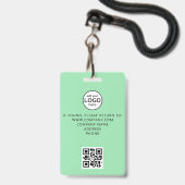 Événement de badge vert de code QR de personnel pe (Arrière avec lanière)