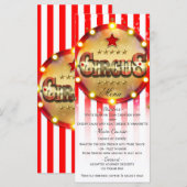 Événement de fête foraine menu rayé rouge blanc or (Devant / Derrière)