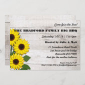 Événement de fête Sunflowers Invitations rustiques (Devant / Derrière)