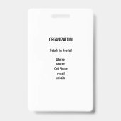 ÉVÉNEMENT ÉLECTORAL SPÉCIAL SÉCURITÉ / ID BADGE (Arrière)