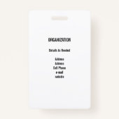 ÉVÉNEMENT ÉLECTORAL SPÉCIAL SÉCURITÉ / ID BADGE (Dos)