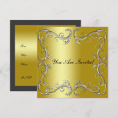 Événement Entreprise Toute Occasion Invitation Or (Devant / Derrière)