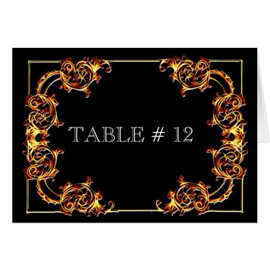 Événement mariage de numéro de table noir et or (Devant Horizontal)