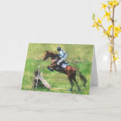 Evenement paardenspringen verjaardag kaart (Gele Bloem)
