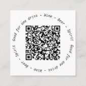 Evenement QR Code Pink Fizz Drink Voucher Vierkante Visitekaartje (Achterkant)