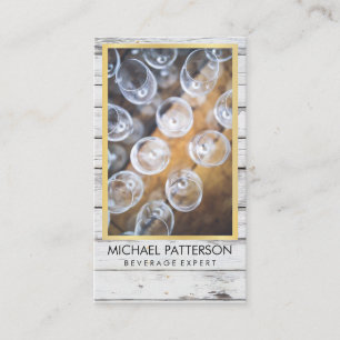 Evenementen / bijtende houten / wijnglazen visitekaartje