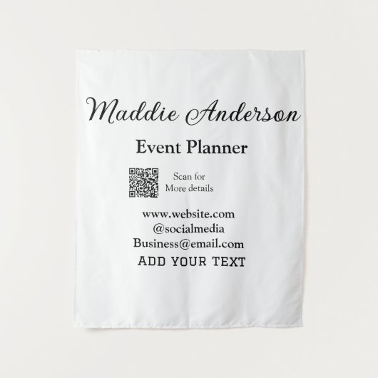 Evenementen planner naam toevoegen Q R-code detail Wandkleed (Voorkant)