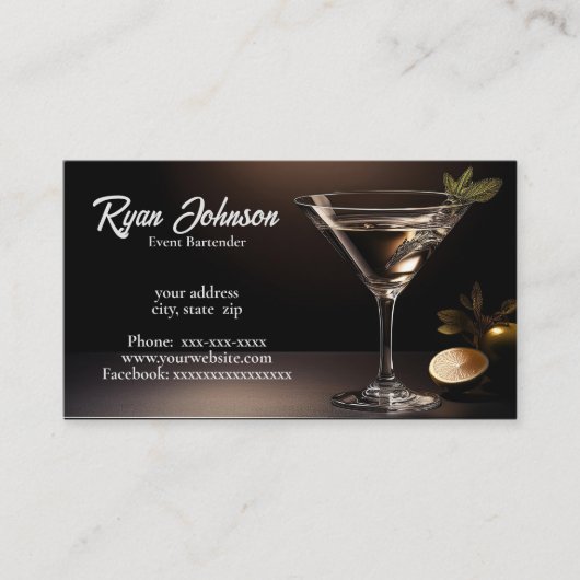 Evenementenbarman Visitekaartje (Voorkant)