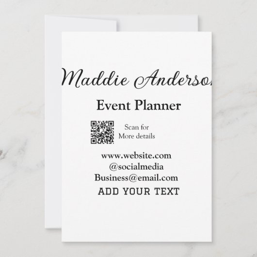 Evenementenorganisator naam toevoegen QR-coderegel Kaart (Voorkant)