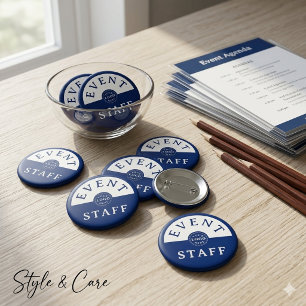 Evenementenpersoneel Aangepast Navy Uniek Stijlvol Ronde Button 5,7 Cm