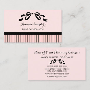 Evenementenplanner Chic Parisian Roze Strepen Stri Visitekaartje