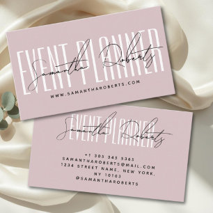 Evenementenplanner moderne typografie script stoff visitekaartje