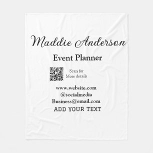 Evenementenplanner naam toevoegen Q R code details Fleece Deken