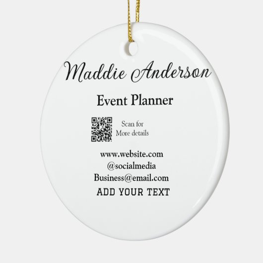 Evenementenplanner naam toevoegen Q R code details Keramisch Ornament (Links)