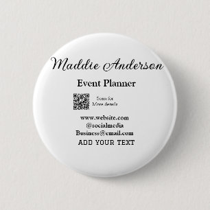 Evenementenplanner naam toevoegen Q R code details Ronde Button 5,7 Cm