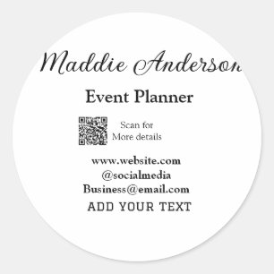 Evenementenplanner naam toevoegen Q R code details Ronde Sticker