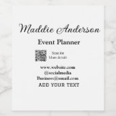 Evenementenplanner naam toevoegen Q R code details Wijn Etiket (Enkel label)
