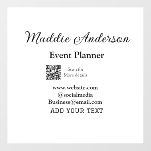 Evenementenplanner naam toevoegen QR-code details Raamsticker (Vel)