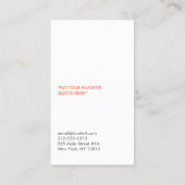 Evenementenplanner, Party Planner Visitekaartje (Achterkant)