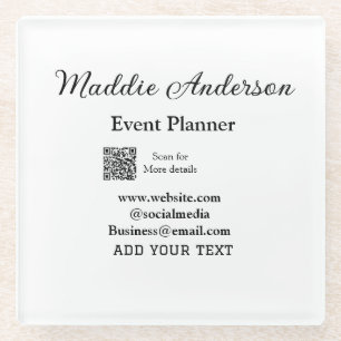Evenementenplanner voeg naam QR-code details websi Glazen Onderzetter