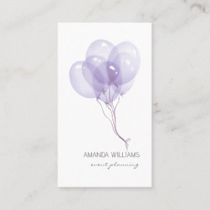Evenementenplanner voor lila Waterverf ballonnen Visitekaartje